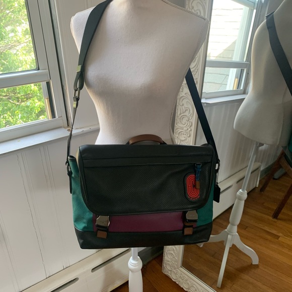 Coach Ranger Messenger Bag In Colorblock With Coach Patch - Picture 2 of 6